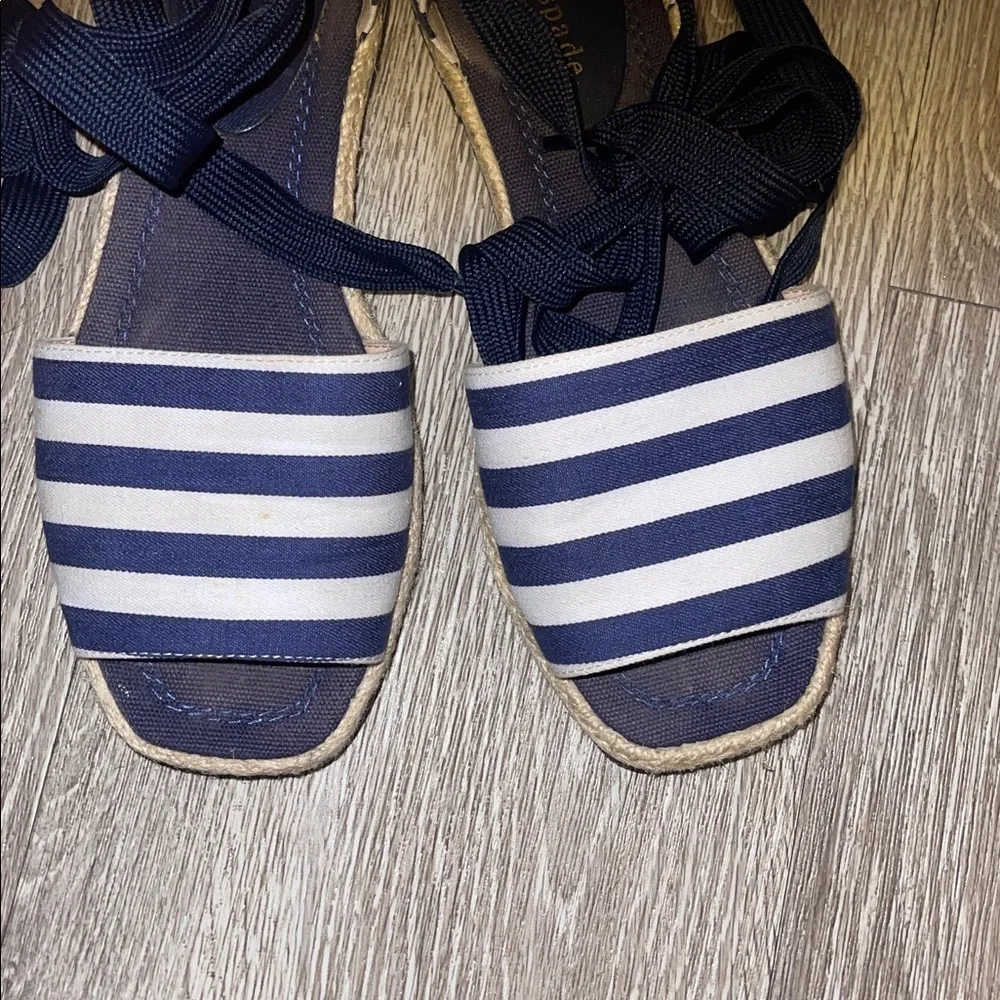 Kate spade chandra Navy Striped Women's Sandals size 6 espadrilles summer beach
